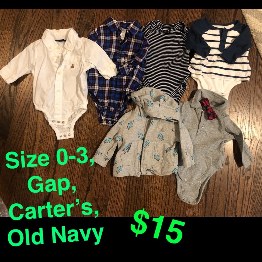 Baby boy bodysuits- size 0-3